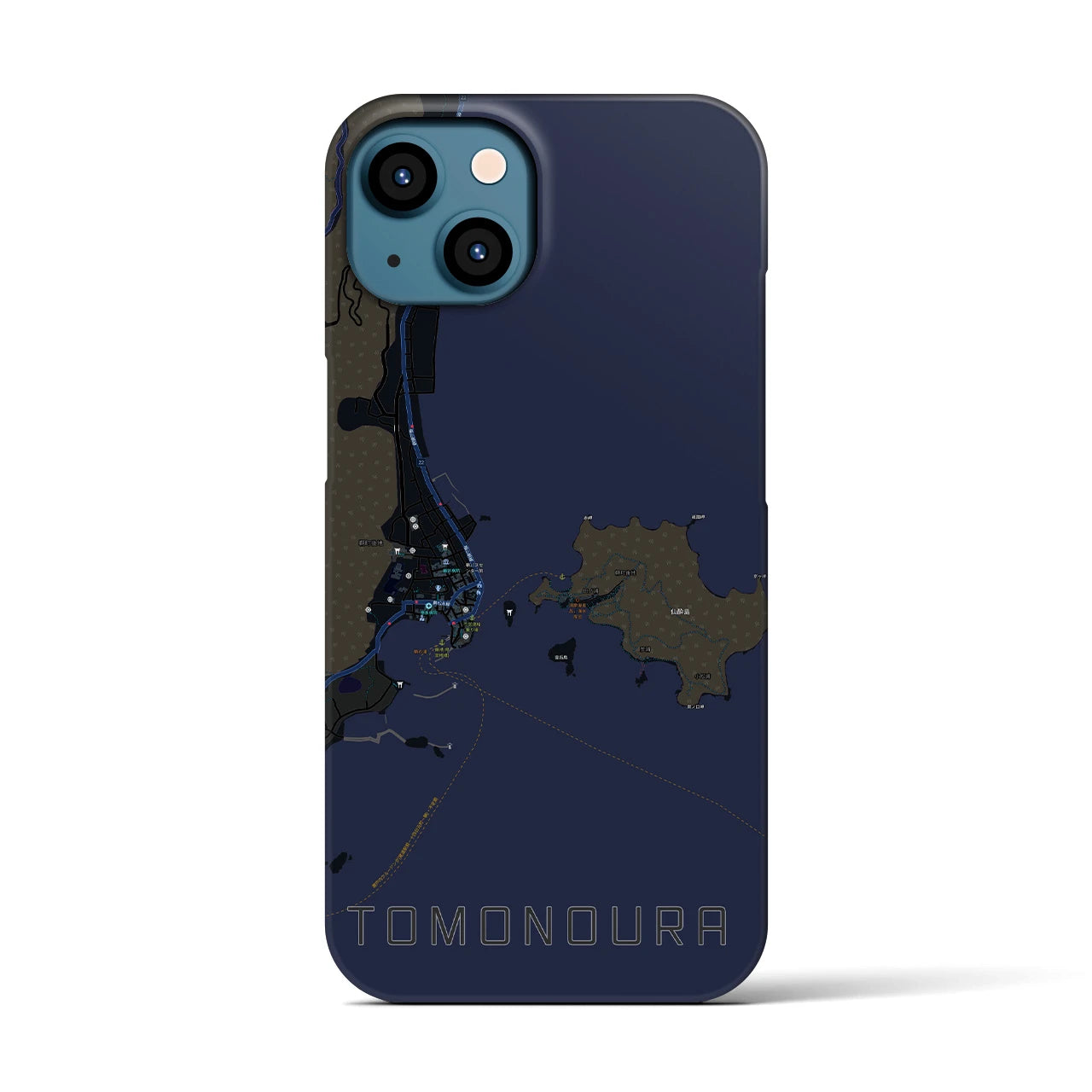 【鞆の浦（広島県）】地図柄iPhoneケース（バックカバータイプ）