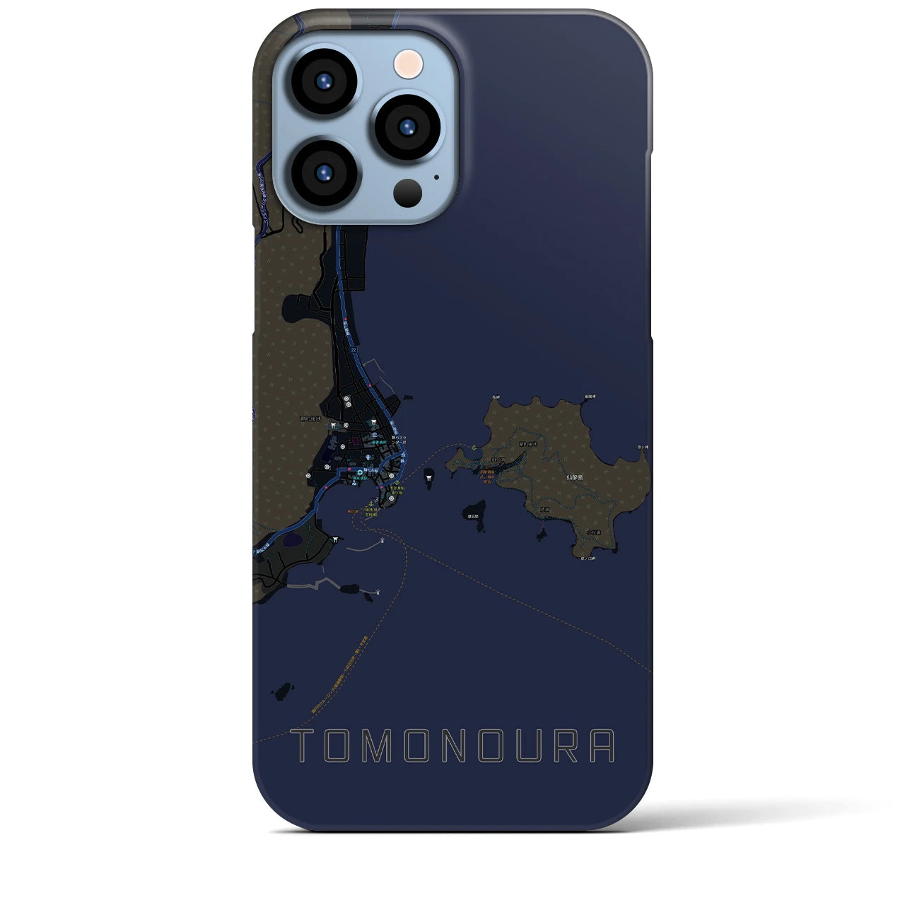 【鞆の浦（広島県）】地図柄iPhoneケース（バックカバータイプ）