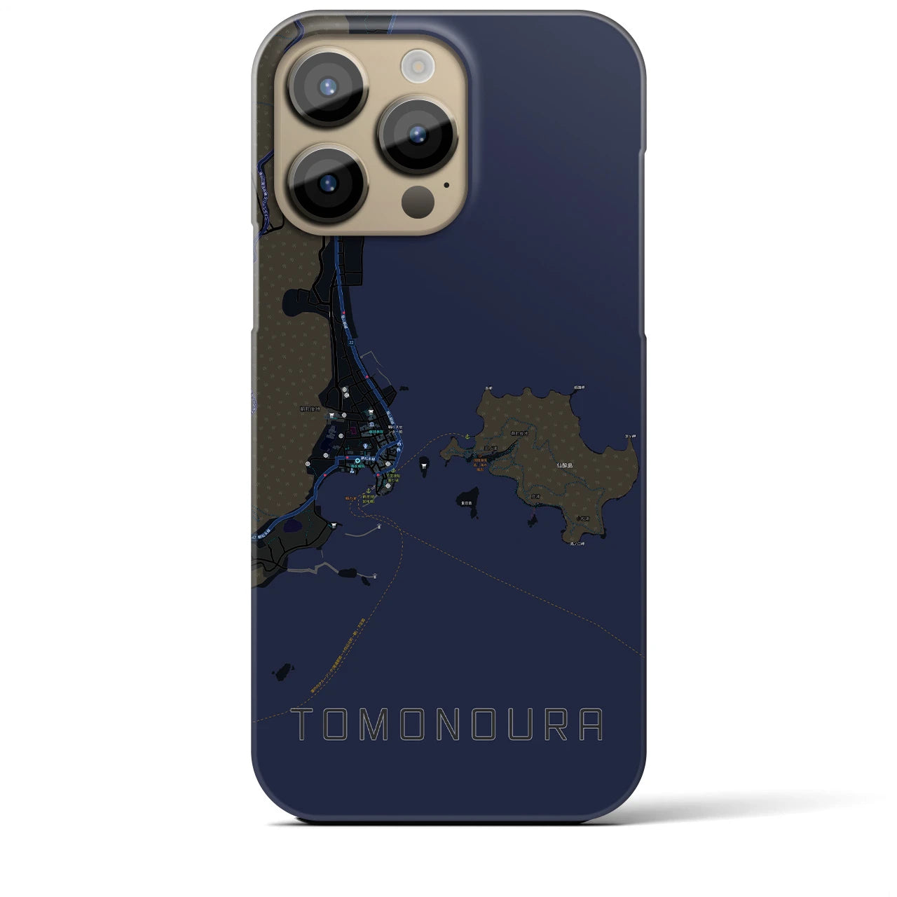 【鞆の浦（広島県）】地図柄iPhoneケース（バックカバータイプ）