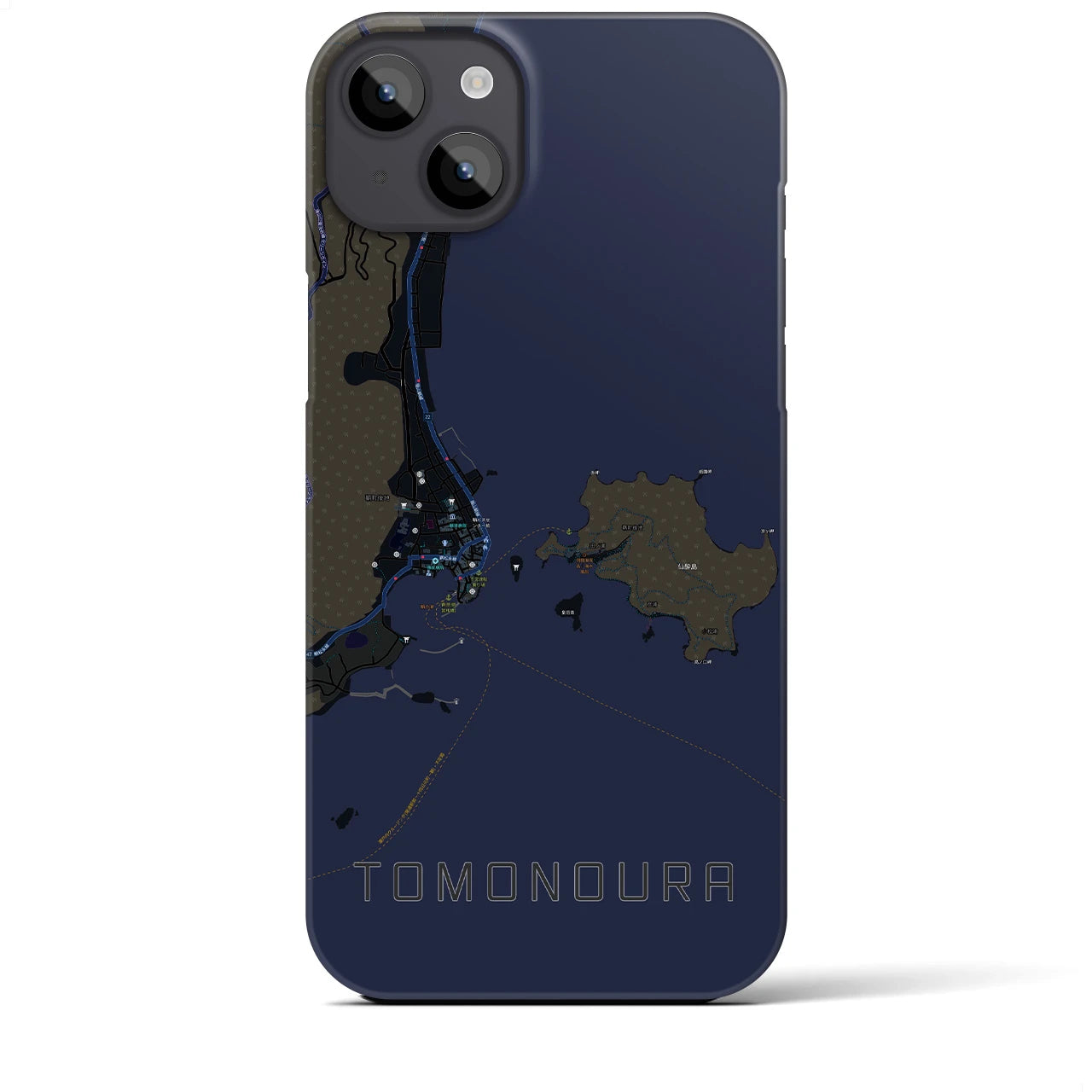 【鞆の浦（広島県）】地図柄iPhoneケース（バックカバータイプ）