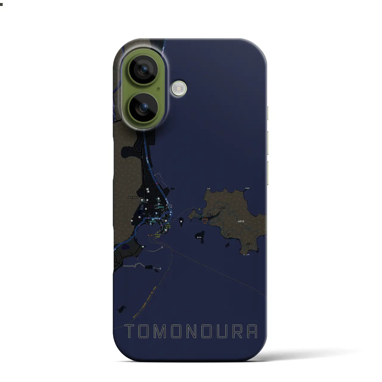 【鞆の浦（広島県）】地図柄iPhoneケース（バックカバータイプ）