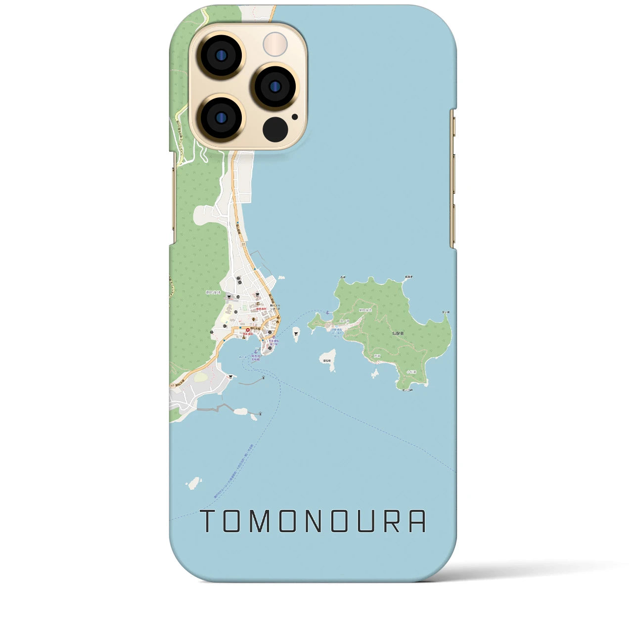 【鞆の浦（広島県）】地図柄iPhoneケース（バックカバータイプ）