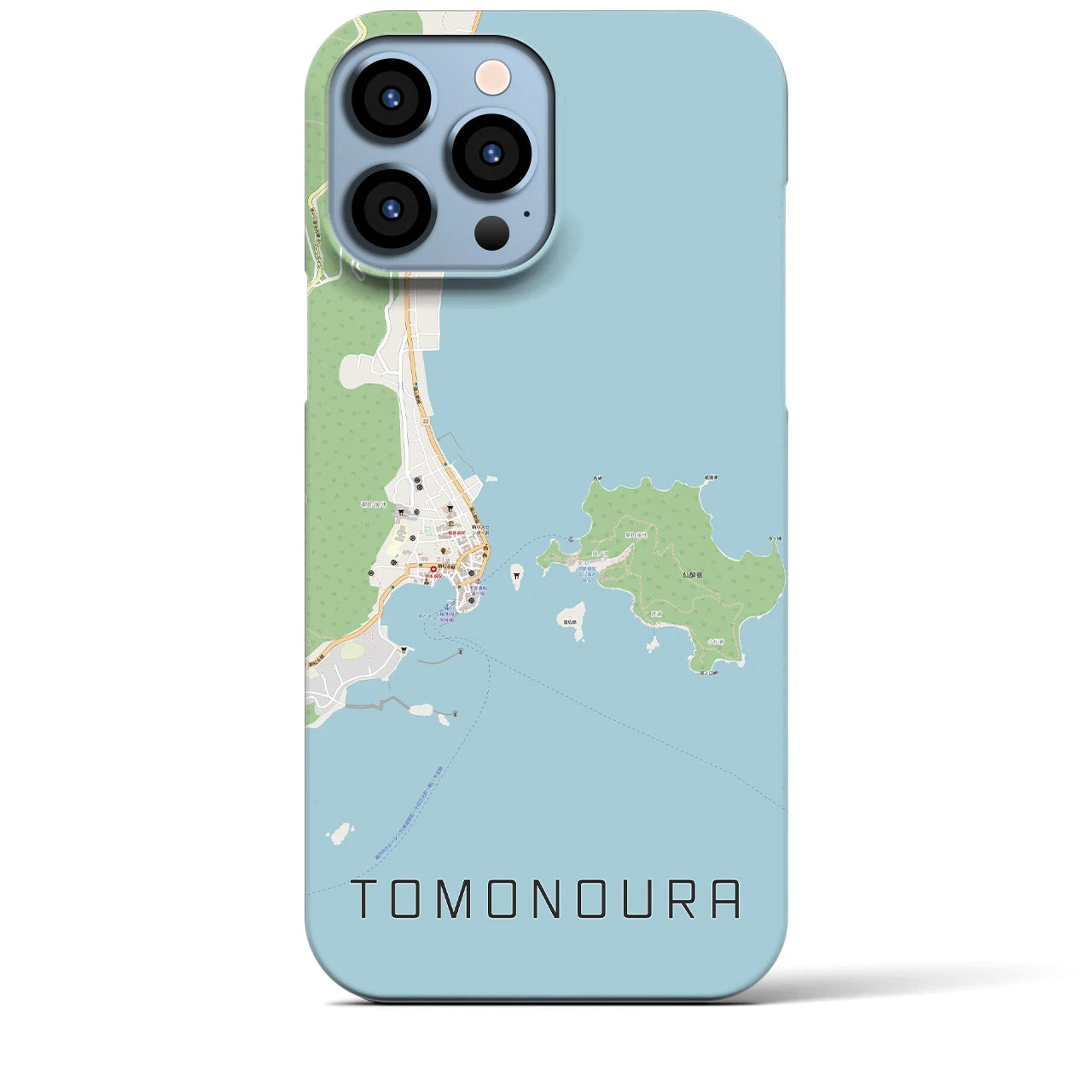 【鞆の浦（広島県）】地図柄iPhoneケース（バックカバータイプ）
