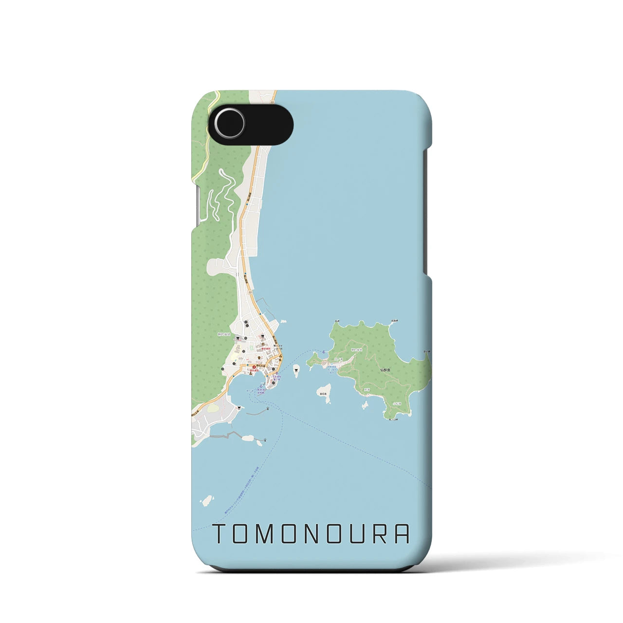 【鞆の浦（広島県）】地図柄iPhoneケース（バックカバータイプ）