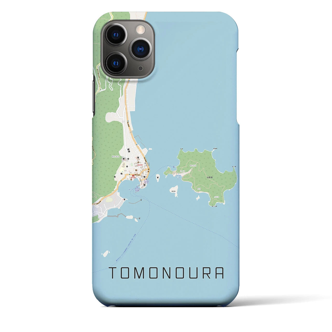 【鞆の浦（広島県）】地図柄iPhoneケース（バックカバータイプ）