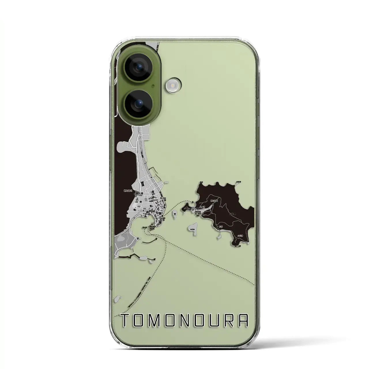 【鞆の浦（広島県）】地図柄iPhoneケース（クリアタイプ）