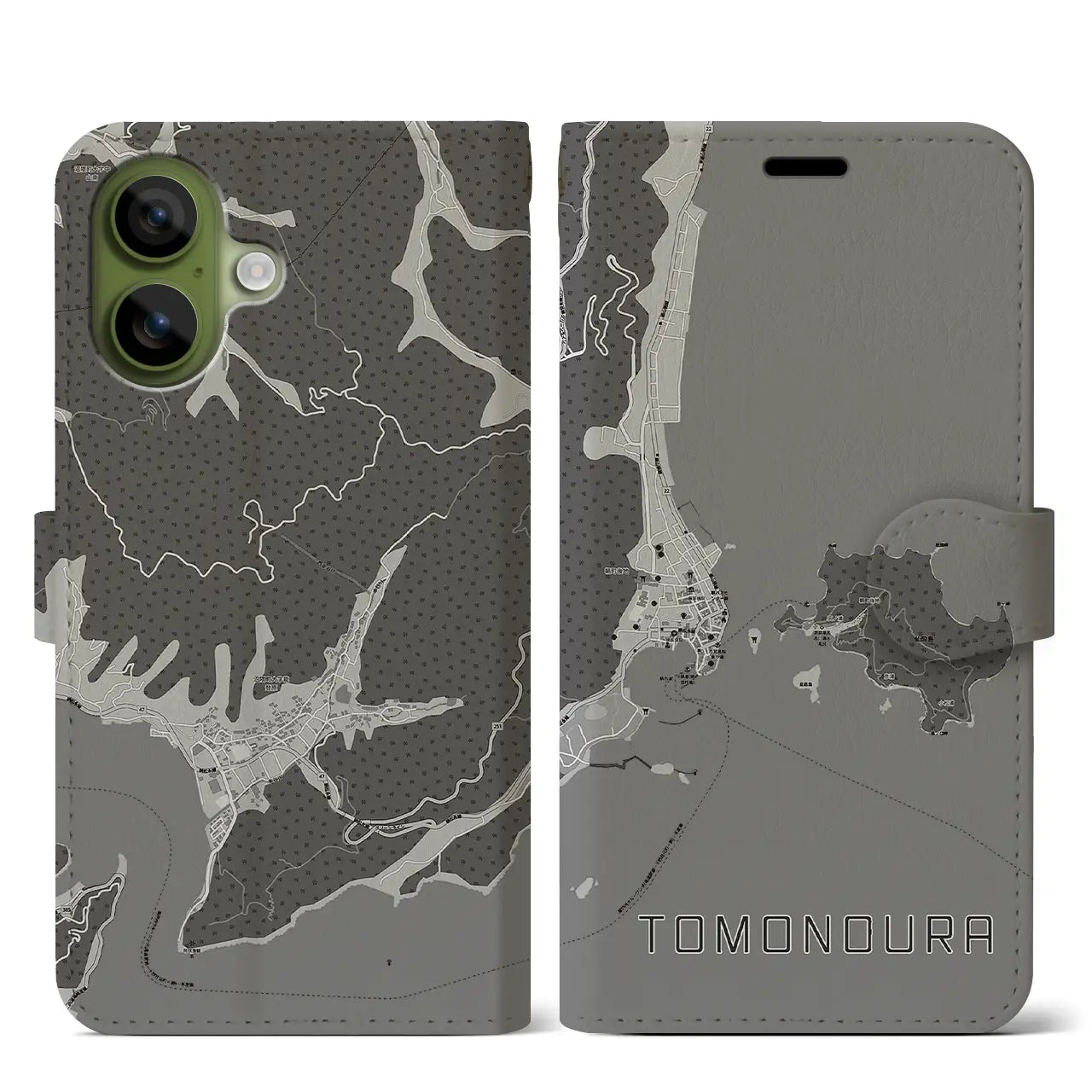 【鞆の浦（広島県）】地図柄iPhoneケース（手帳タイプ）