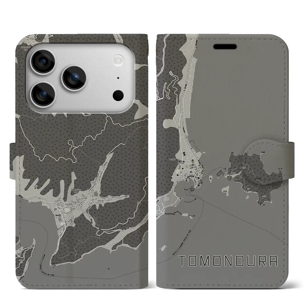 【鞆の浦（広島県）】地図柄iPhoneケース（手帳タイプ）