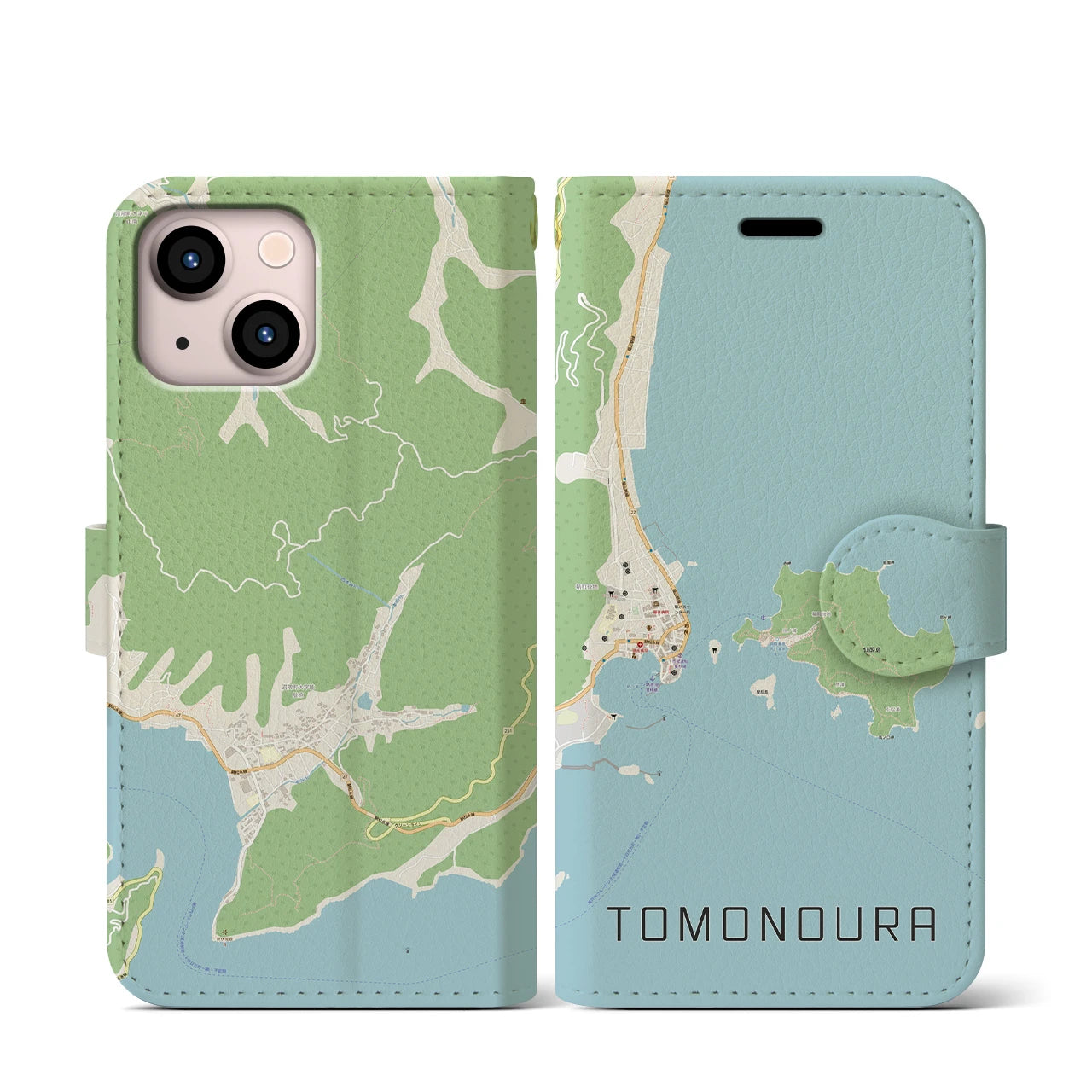 【鞆の浦（広島県）】地図柄iPhoneケース（手帳タイプ）