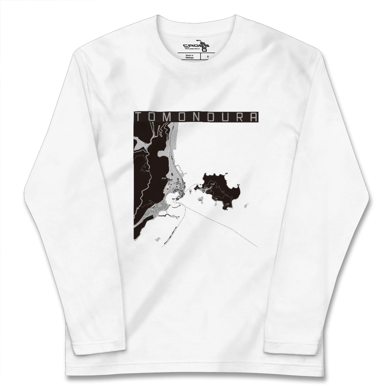 【鞆の浦（広島県）】地図柄ロングスリーブTシャツ