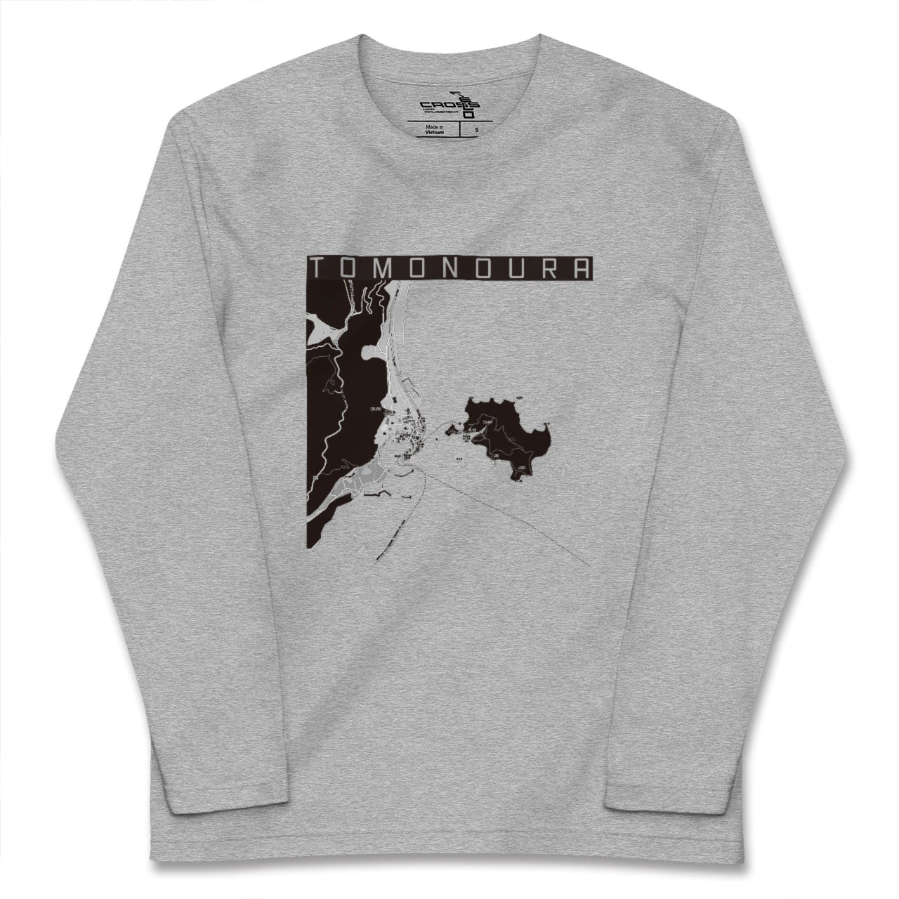 【鞆の浦（広島県）】地図柄ロングスリーブTシャツ