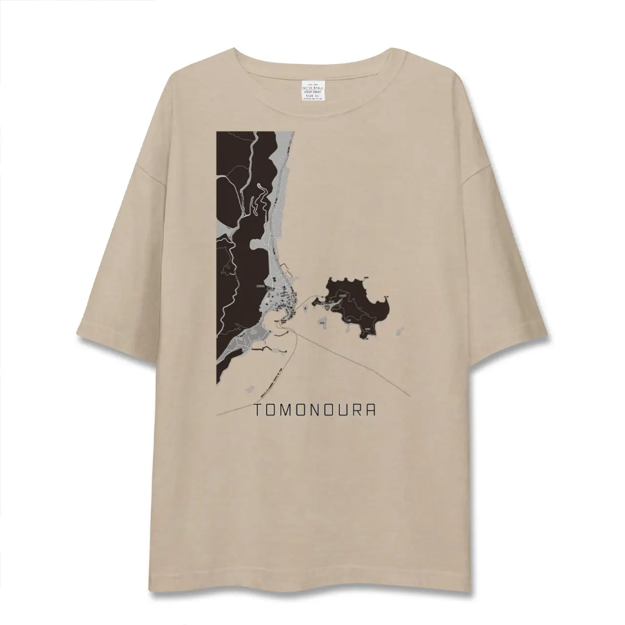 【鞆の浦（広島県）】地図柄ビッグシルエットTシャツ