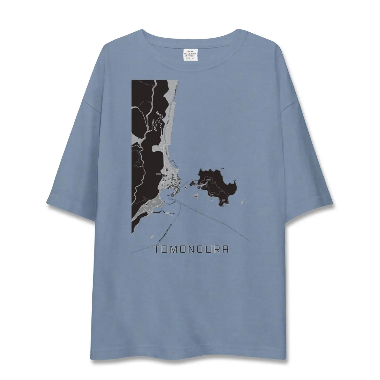 【鞆の浦（広島県）】地図柄ビッグシルエットTシャツ