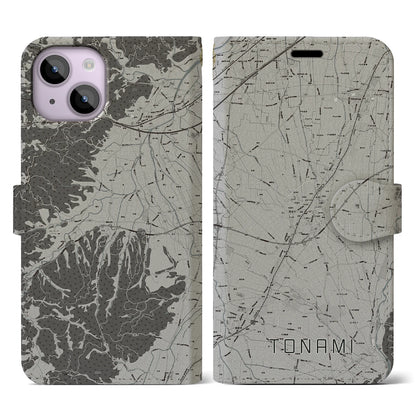 【砺波（富山県）】地図柄iPhoneケース（手帳タイプ）モノトーン・iPhone 14 用