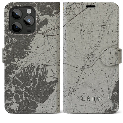 【砺波（富山県）】地図柄iPhoneケース（手帳タイプ）モノトーン・iPhone 15 Pro Max 用