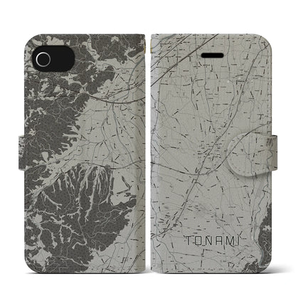 【砺波（富山県）】地図柄iPhoneケース（手帳タイプ）モノトーン・iPhone SE（第3 / 第2世代） / 8 / 7 / 6s / 6 用