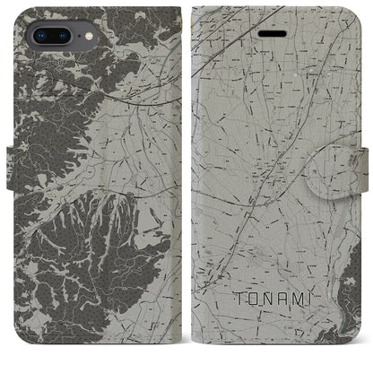 【砺波（富山県）】地図柄iPhoneケース（手帳タイプ）モノトーン・iPhone 8Plus /7Plus / 6sPlus / 6Plus 用