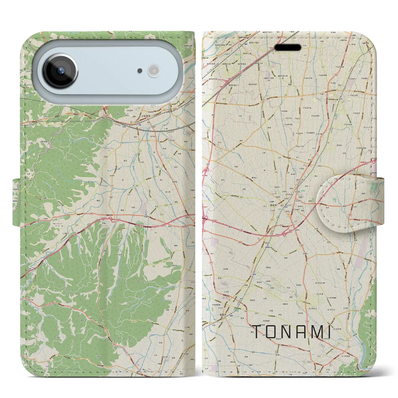 【砺波（富山県）】地図柄iPhoneケース（手帳タイプ）