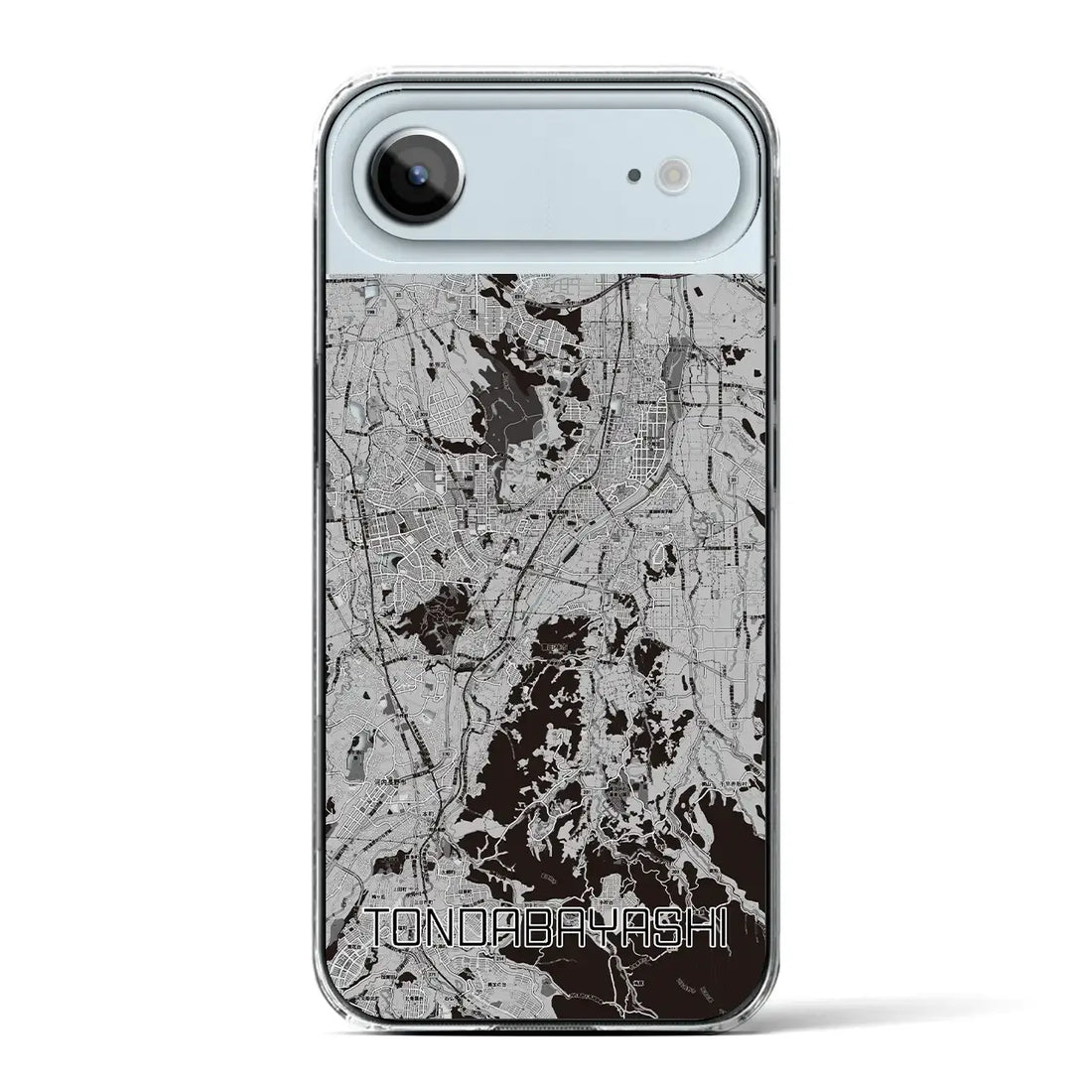 【富田林(大阪府)】地図柄iPhoneケース(クリアタイプ)モノトーン・iPhone 17 Pro Max 用