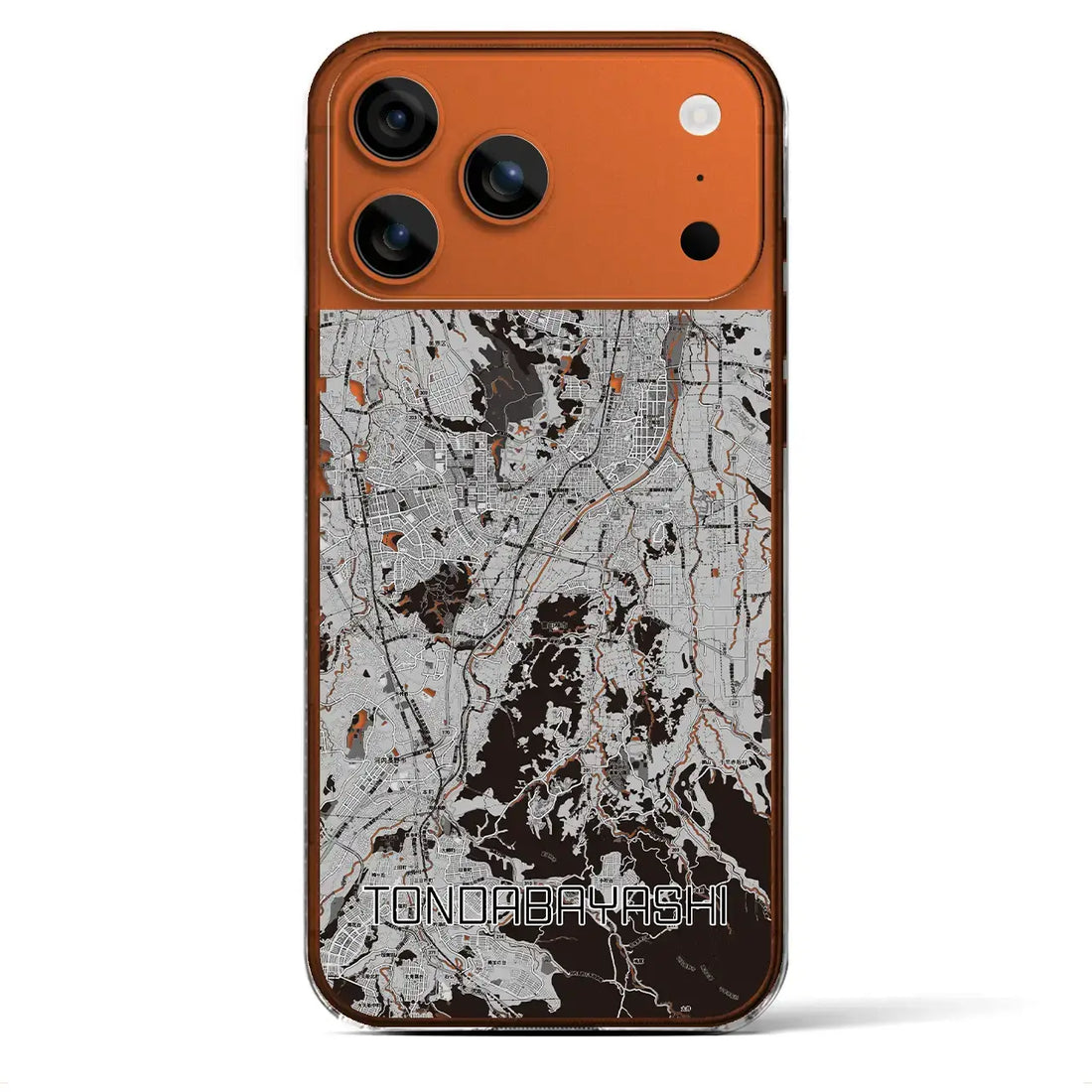 【富田林(大阪府)】地図柄iPhoneケース(クリアタイプ)モノトーン・iPhone 17 Pro Max 用