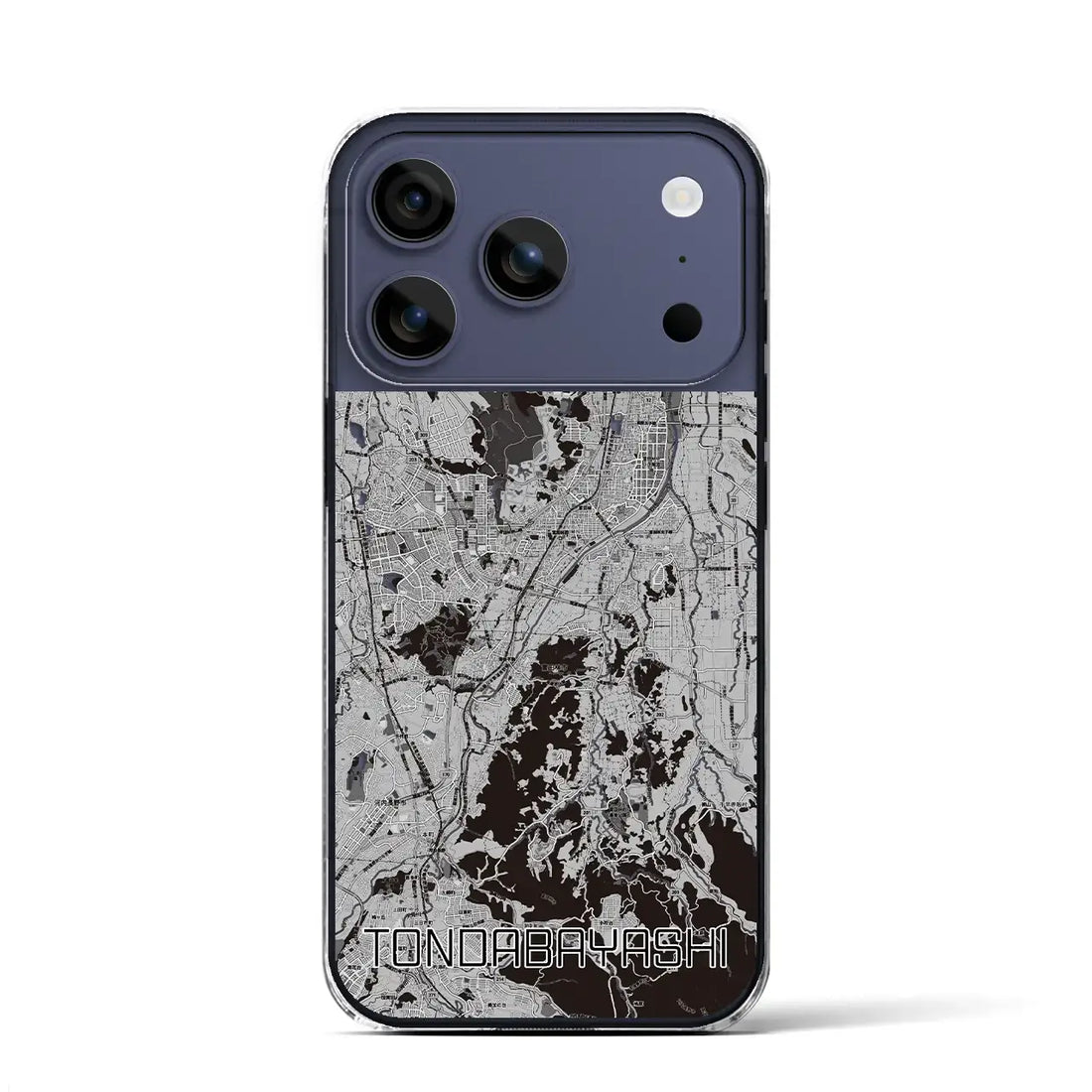 【富田林（大阪府）】地図柄iPhoneケース（クリアタイプ）モノトーン・iPhone 17 Pro Max 用