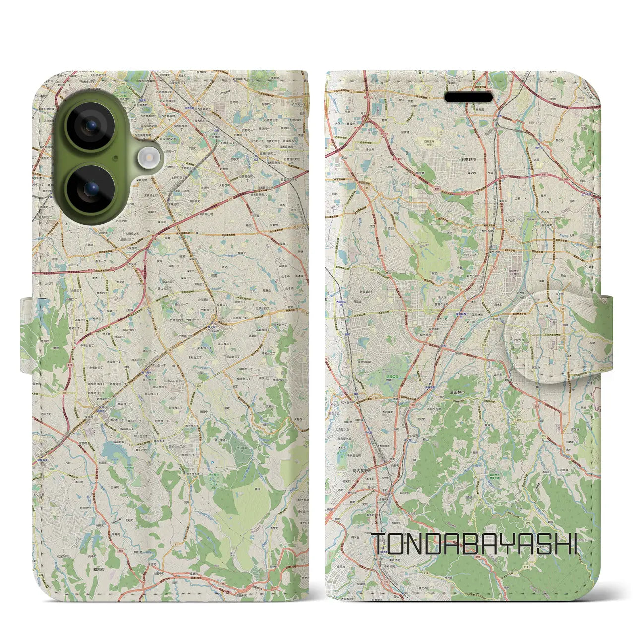 【富田林（大阪府）】地図柄iPhoneケース（手帳タイプ）