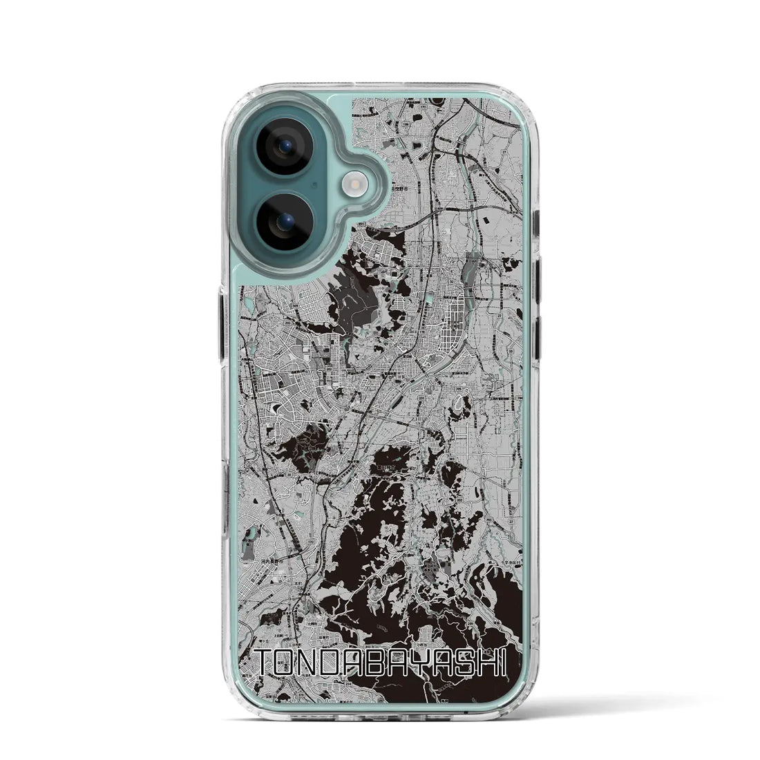 【富田林(大阪府)】地図柄iPhoneケース(MagSafeタイプ)モノトーン・iPhone 16 Pro 用