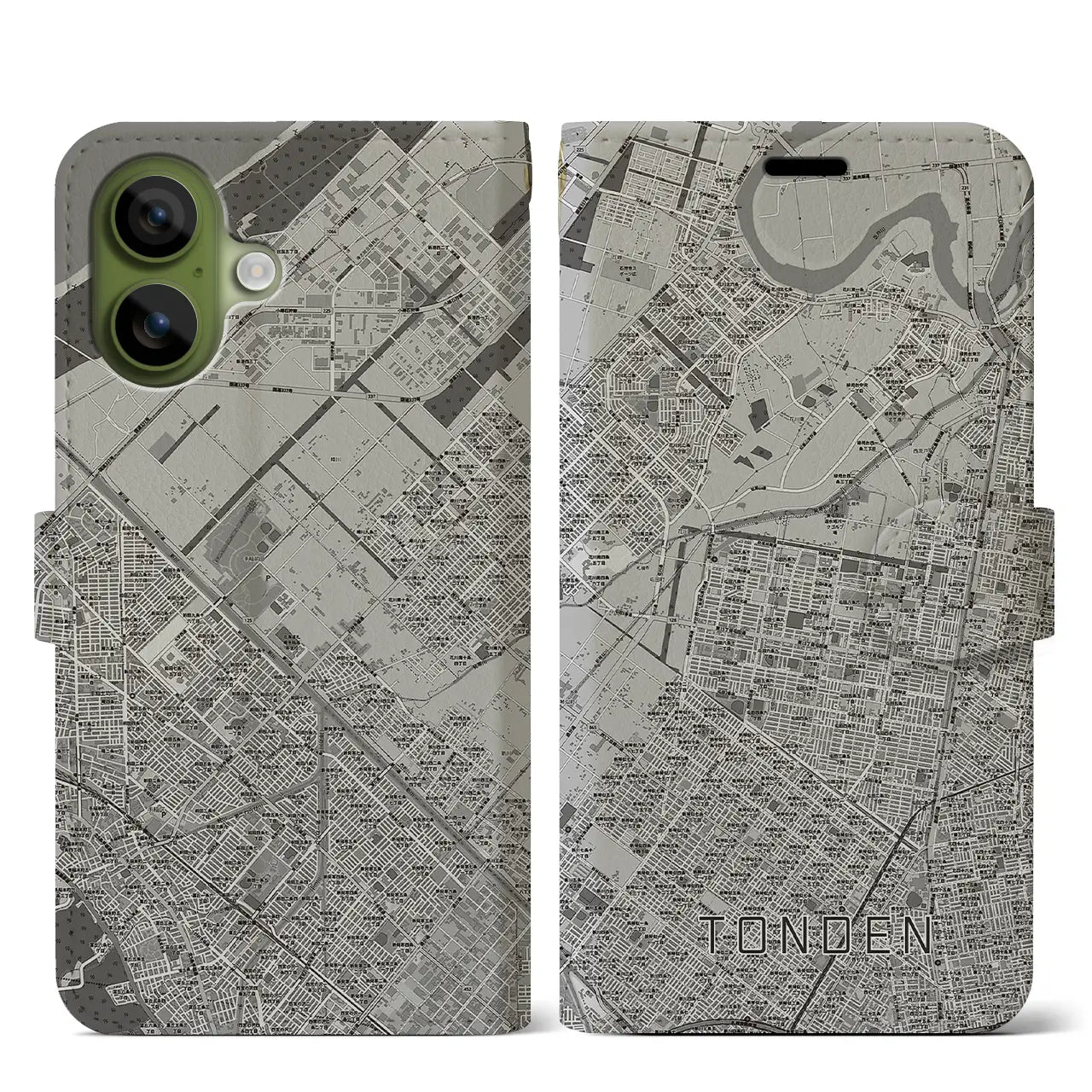 【屯田（北海道）】地図柄iPhoneケース（手帳タイプ）