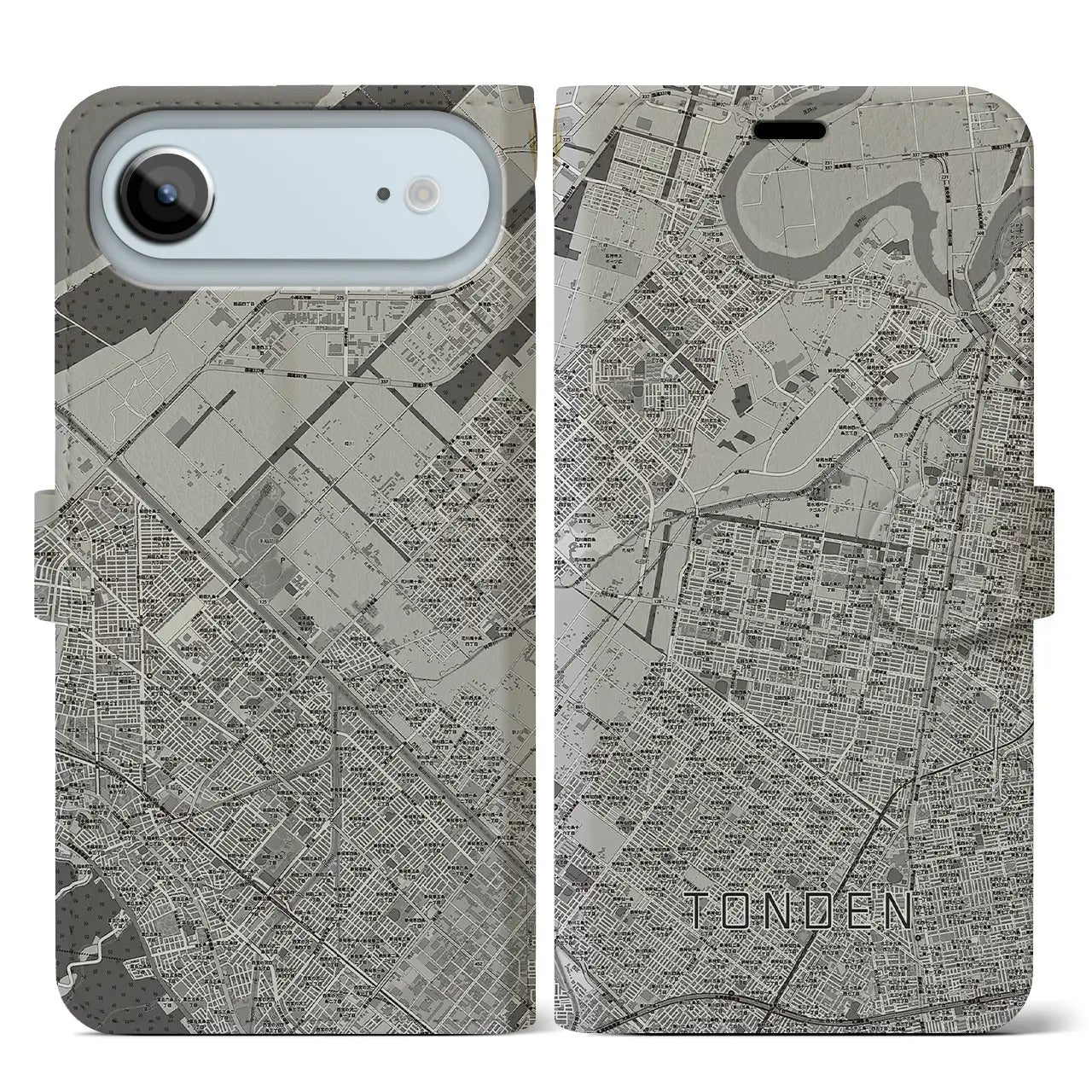 【屯田（北海道）】地図柄iPhoneケース（手帳タイプ）