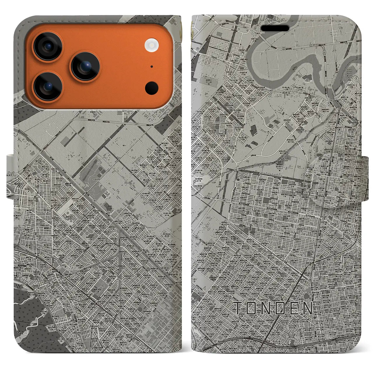 【屯田（北海道）】地図柄iPhoneケース（手帳タイプ）