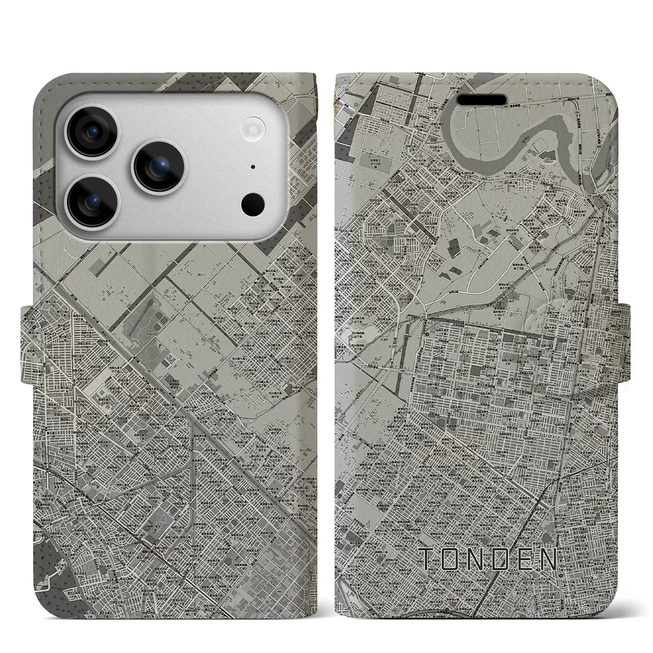 【屯田（北海道）】地図柄iPhoneケース（手帳タイプ）