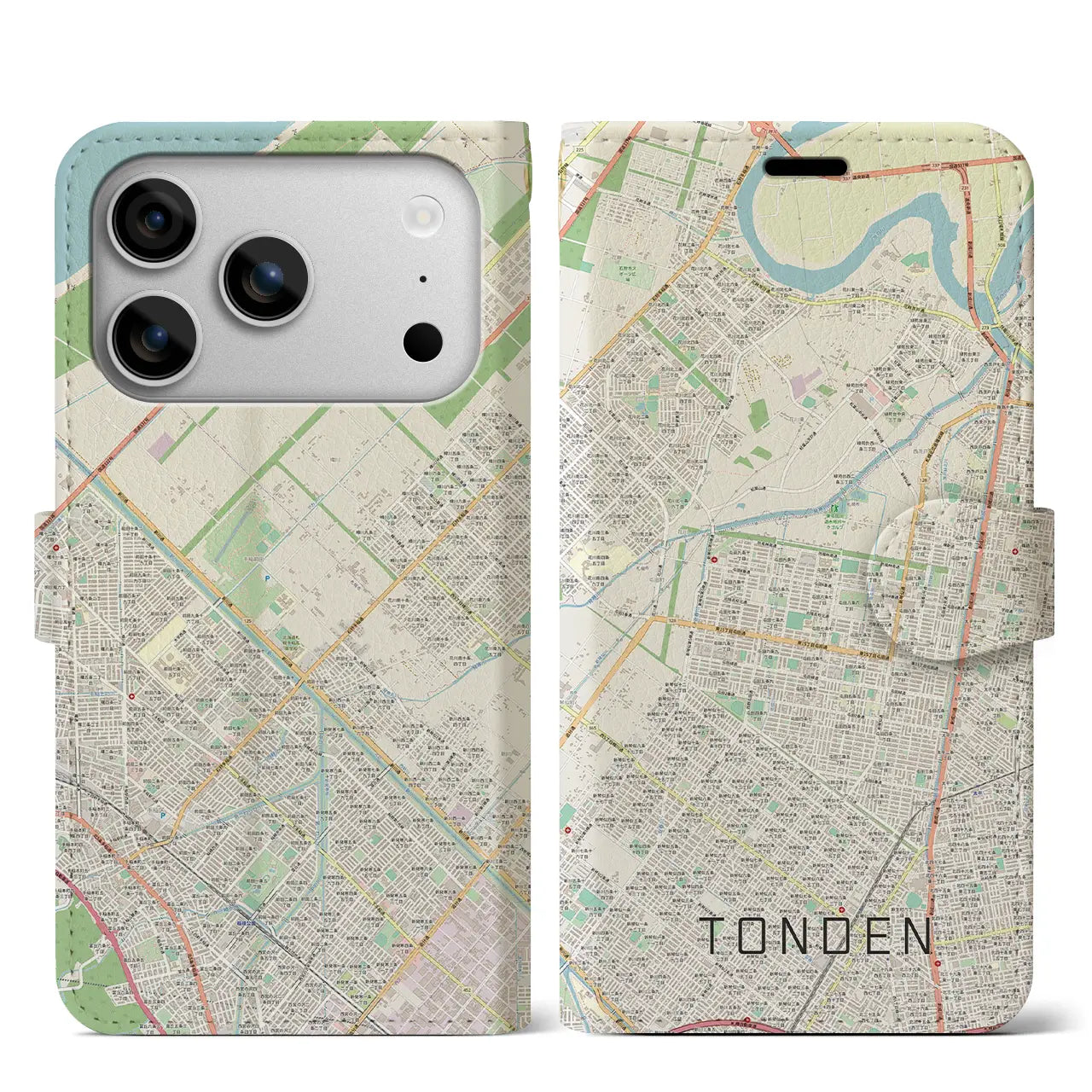 【屯田（北海道）】地図柄iPhoneケース（手帳タイプ）