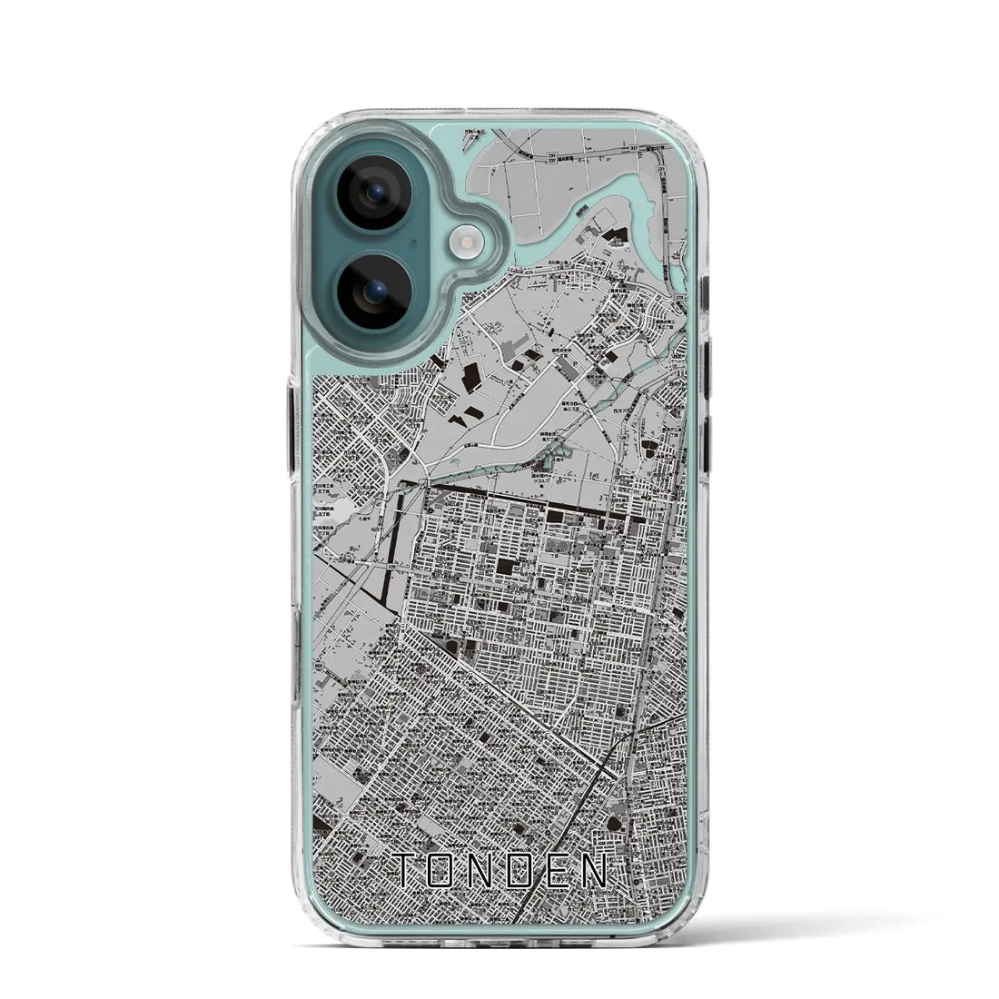 【屯田（北海道）】地図柄iPhoneケース（MagSafeタイプ）モノトーン・iPhone 16 Pro 用
