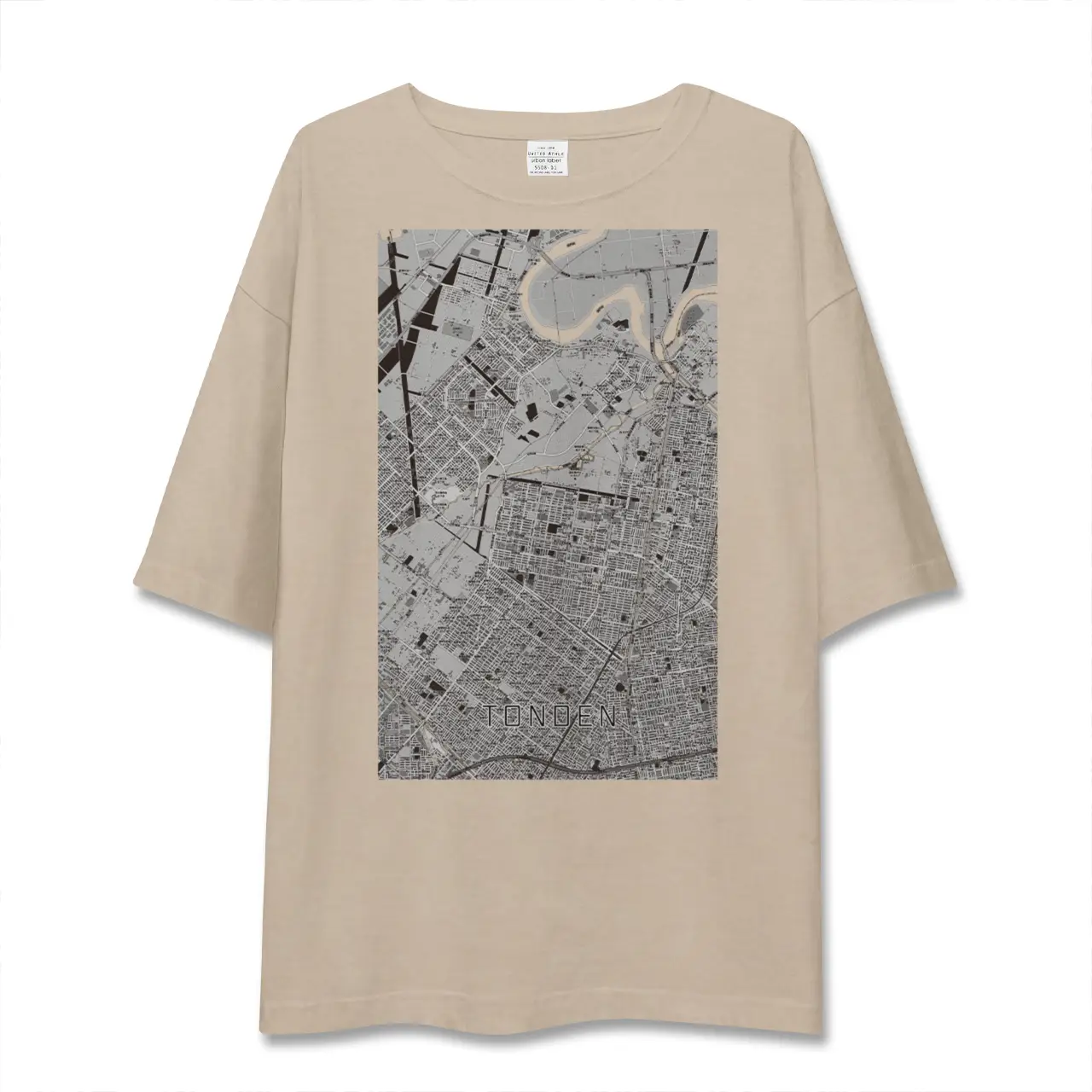 【屯田（北海道）】地図柄ビッグシルエットTシャツ