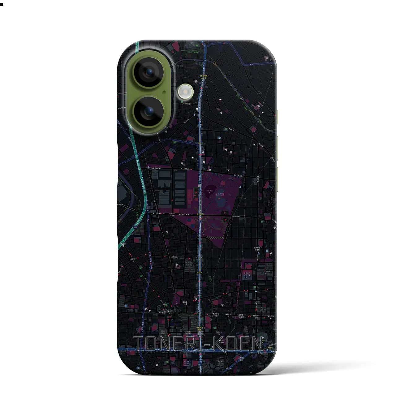 【舎人公園（東京都）】地図柄iPhoneケース（バックカバータイプ）