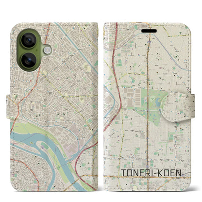 【舎人公園（東京都）】地図柄iPhoneケース（手帳タイプ）