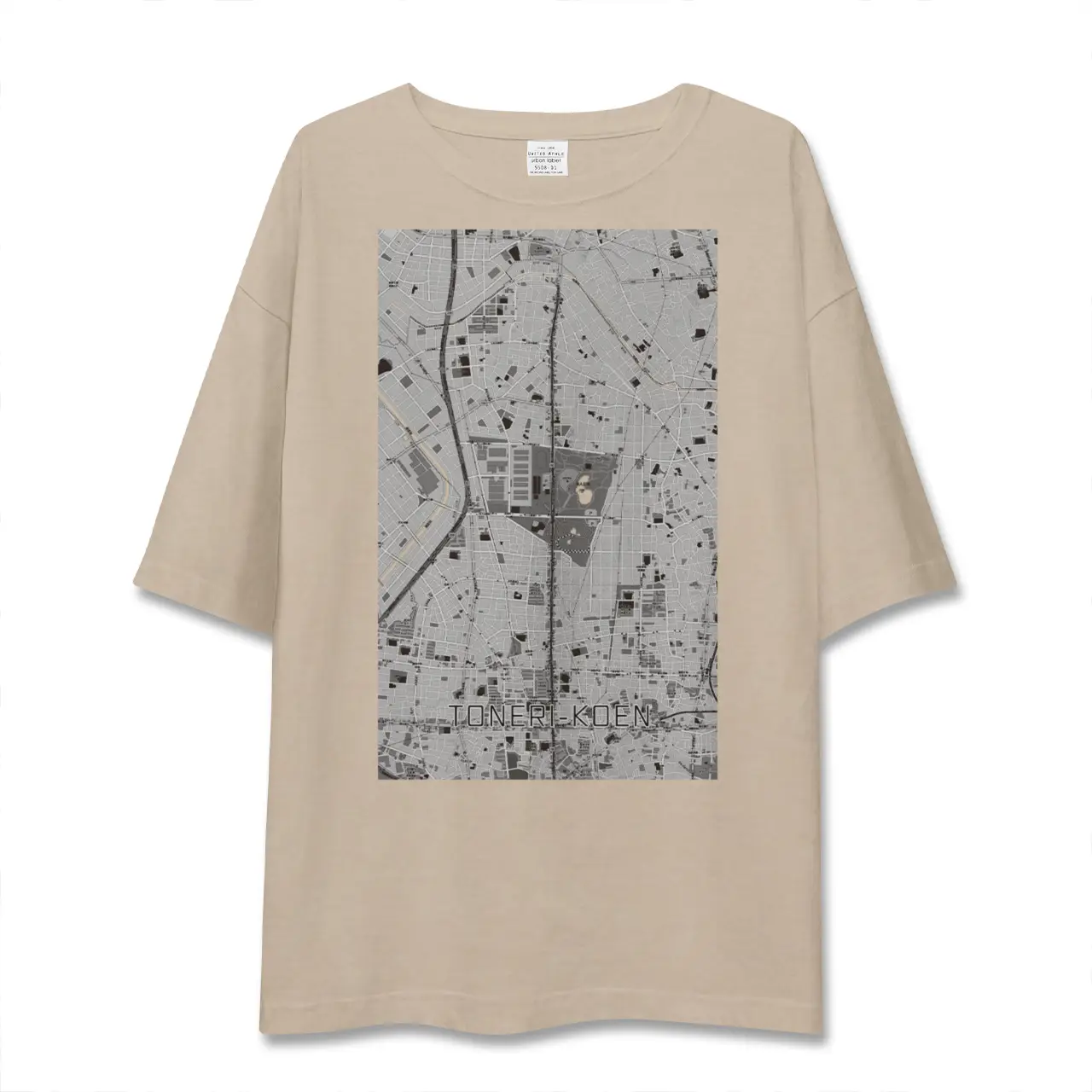 【舎人公園（東京都）】地図柄ビッグシルエットTシャツ