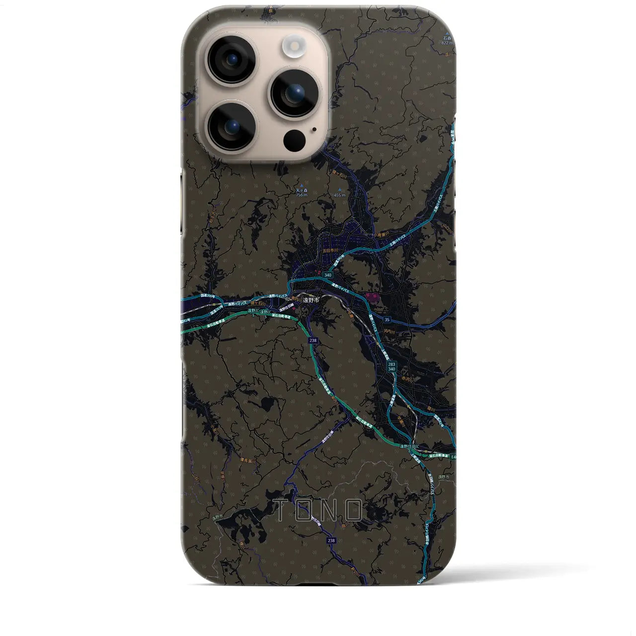 【遠野（岩手県）】地図柄iPhoneケース（バックカバータイプ）