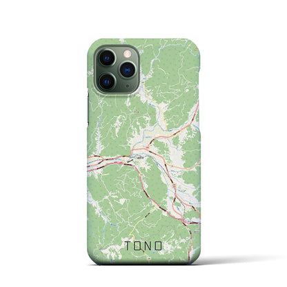 【遠野（岩手県）】地図柄iPhoneケース（バックカバータイプ）ナチュラル・iPhone 11 Pro 用