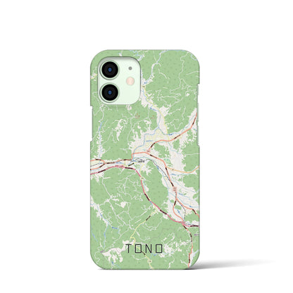 【遠野（岩手県）】地図柄iPhoneケース（バックカバータイプ）ナチュラル・iPhone 12 mini 用