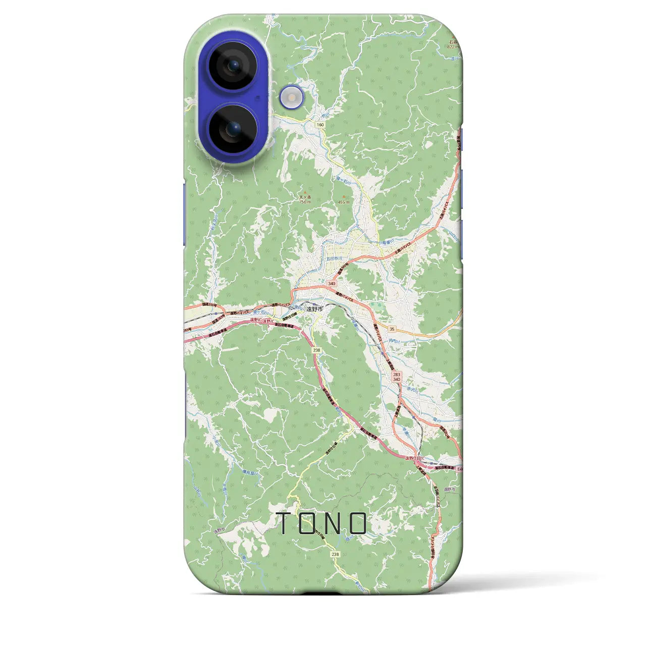 【遠野（岩手県）】地図柄iPhoneケース（バックカバータイプ）