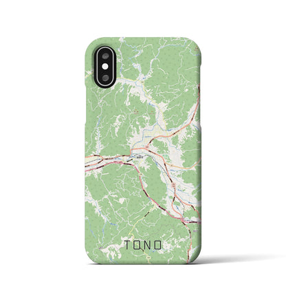 【遠野（岩手県）】地図柄iPhoneケース（バックカバータイプ）ナチュラル・iPhone XS / X 用