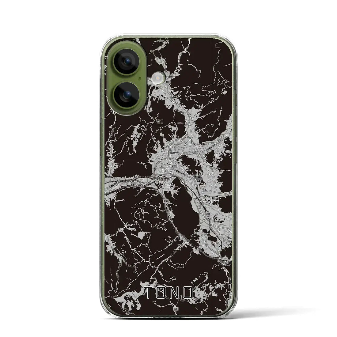 【遠野（岩手県）】地図柄iPhoneケース（クリアタイプ）モノトーン・iPhone 17 Pro Max 用