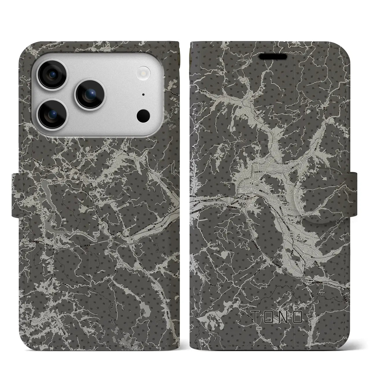 【遠野（岩手県）】地図柄iPhoneケース（手帳タイプ）