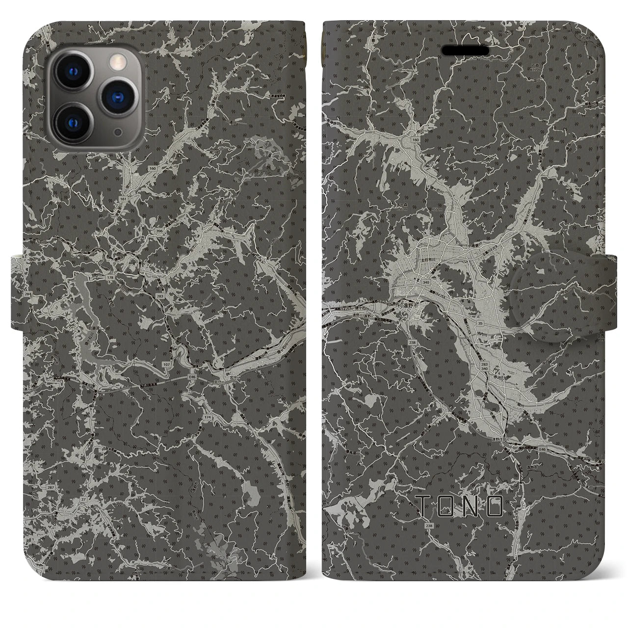 【遠野（岩手県）】地図柄iPhoneケース（手帳タイプ）