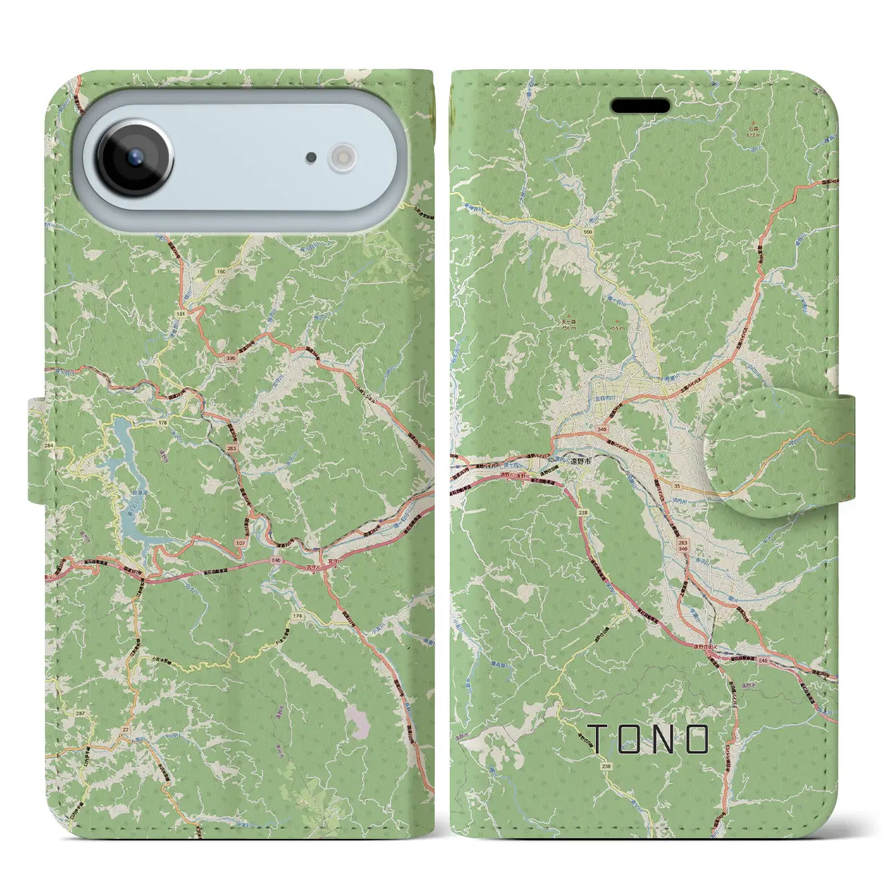 【遠野（岩手県）】地図柄iPhoneケース（手帳タイプ）