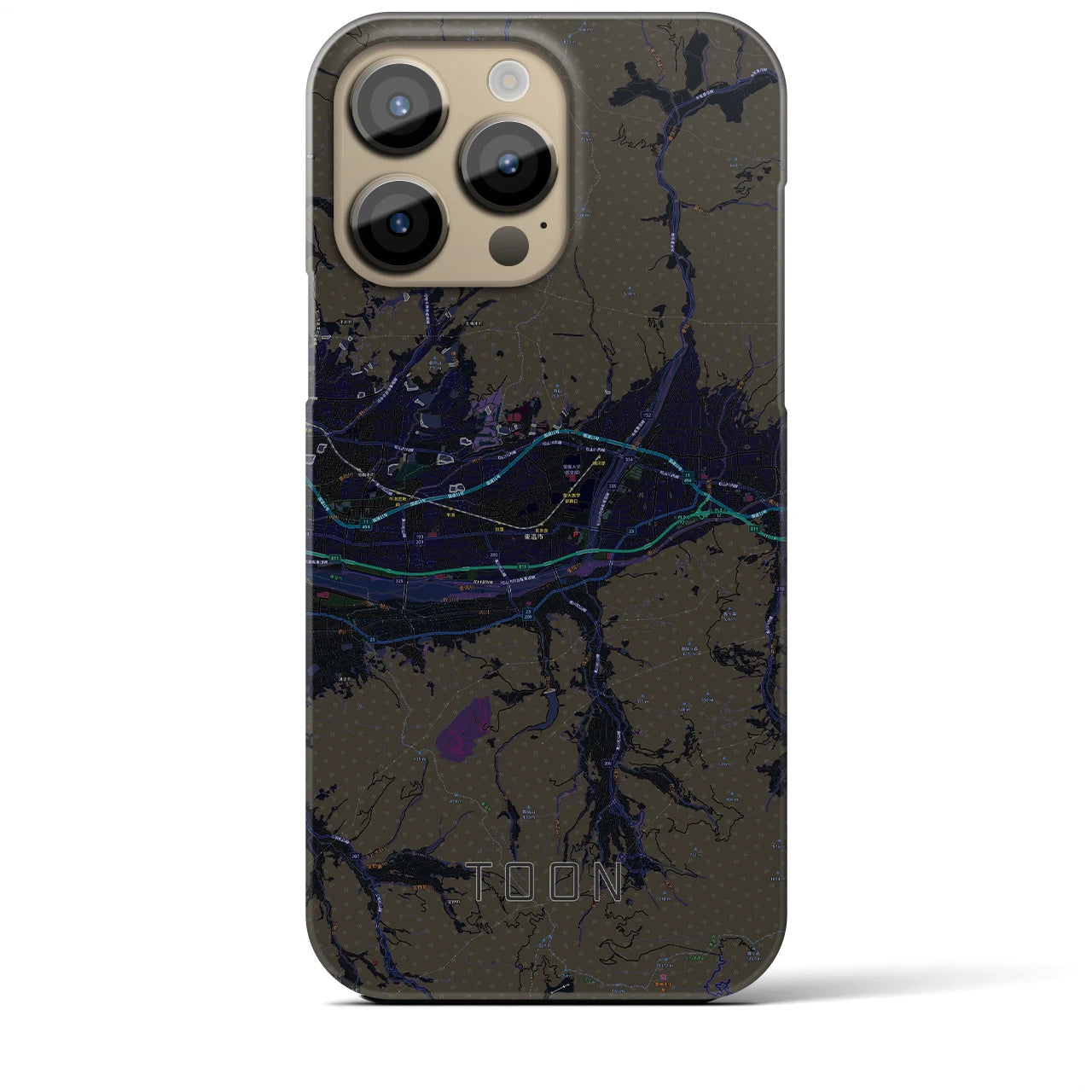 【東温（愛媛県）】地図柄iPhoneケース（バックカバータイプ）