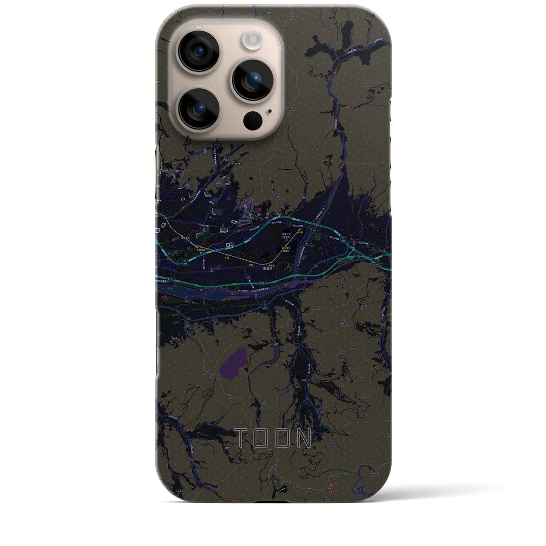 【東温(愛媛県)】地図柄iPhoneケース(バックカバータイプ)