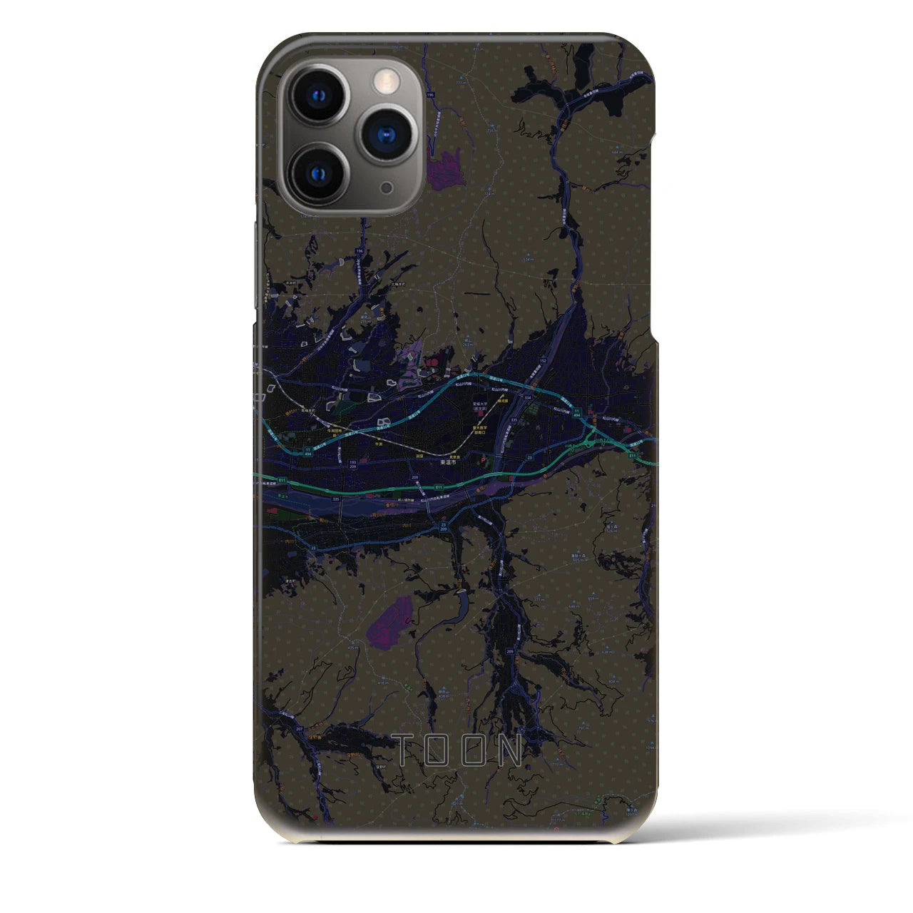 【東温（愛媛県）】地図柄iPhoneケース（バックカバータイプ）