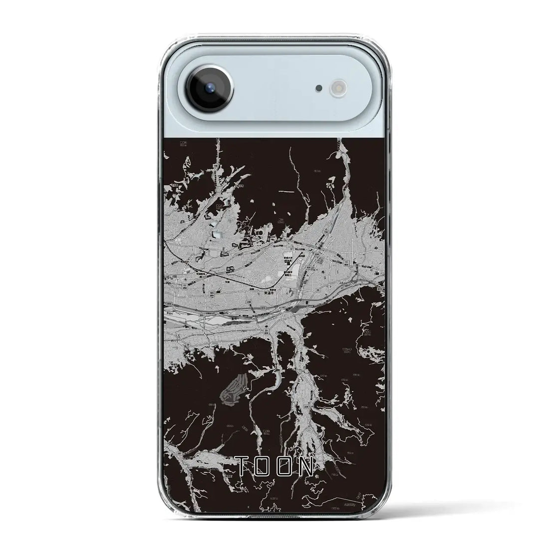 【東温(愛媛県)】地図柄iPhoneケース(クリアタイプ)モノトーン・iPhone 17 Pro Max 用